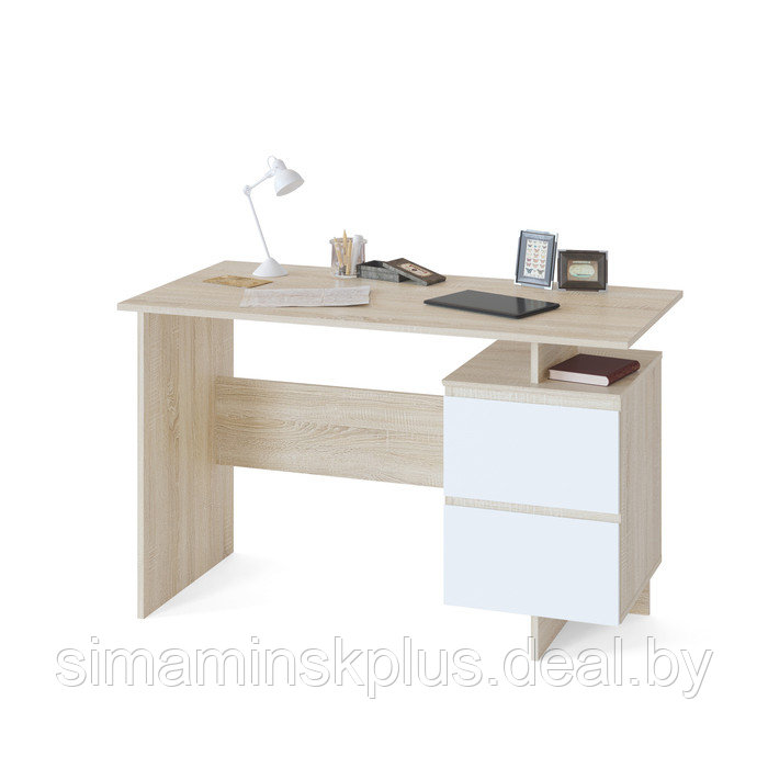 Стол письменный «СПм-19», 1200 × 600 × 744 мм, цвет дуб сонома / белый - фото 1 - id-p177034277