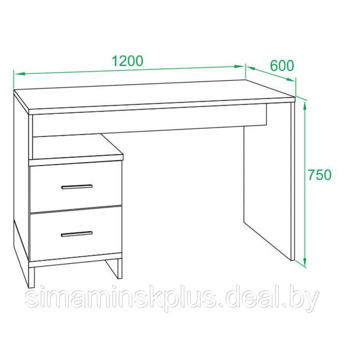 Компьютерный стол, 1200 × 600 × 750 мм, цвет венге / белёный дуб - фото 3 - id-p177034406