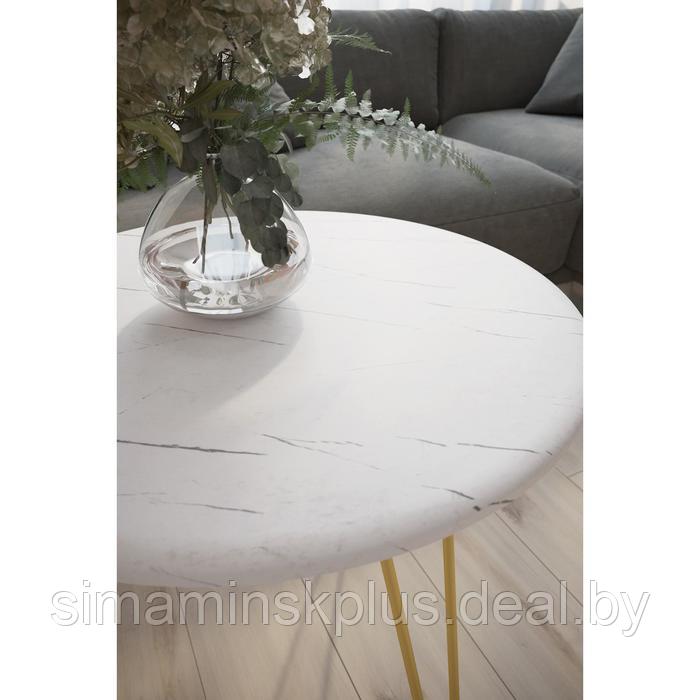 Стол журнальный «РИД Голд 530», 550 × 550 × 550 мм, цвет белый мрамор - фото 3 - id-p177036226