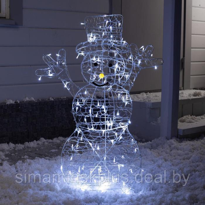 Светодиодная фигура «Снеговик» 65 × 90 × 20 см, металл, 31 В, свечение белое