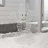 Светодиодная фигура «Снеговик» 65 × 90 × 20 см, металл, 31 В, свечение белое, фото 2