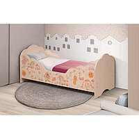 Кровать детская «Малышка №4», 1400 × 700 мм, цвет дуб млечный / фотопечать для девочек
