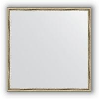 Зеркало в багетной раме - витое серебро 28 мм, 68 х 68 см, Evoform