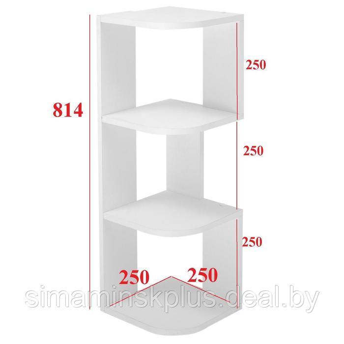 Полка угловая настольная и навесная Лео №4, 250х250х820, Белый - фото 2 - id-p177036660