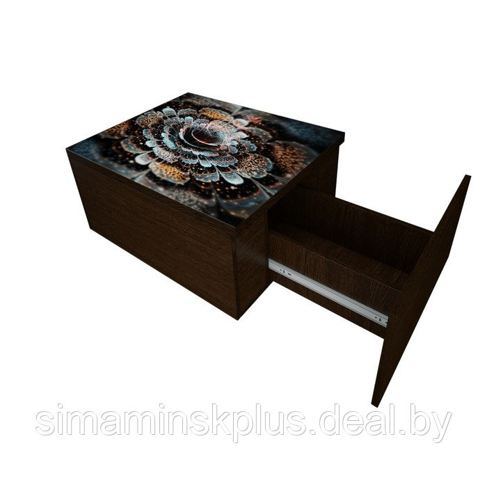 Стол «Трансформер» с ящиком 740(1480) × 600 × 410(750), стекло, цвет венге/507341326 - фото 1 - id-p177036514
