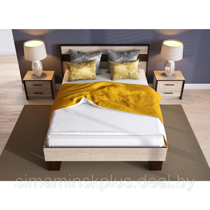 Кровать «Эшли» без ПМ, 140 × 200 см, без основания, цвет венге / дуб сонома - фото 3 - id-p177045636