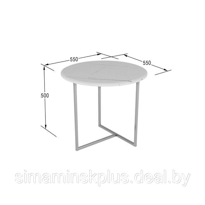 Стол журнальный «Альбано», 550 × 550 × 500 мм, цвет белый мрамор - фото 2 - id-p177036138