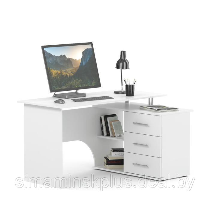 Компьютерный стол «КСТ-09», 1350 × 900 × 740 мм, угол правый, цвет белый