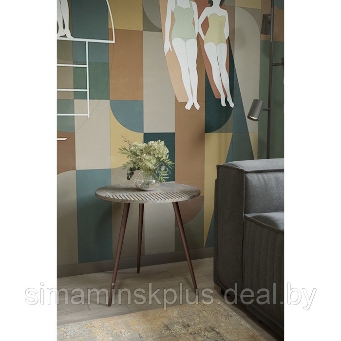 Стол журнальный «Рикон Страйп», 550 × 550 × 550 мм, цвет гранж - фото 1 - id-p177036180