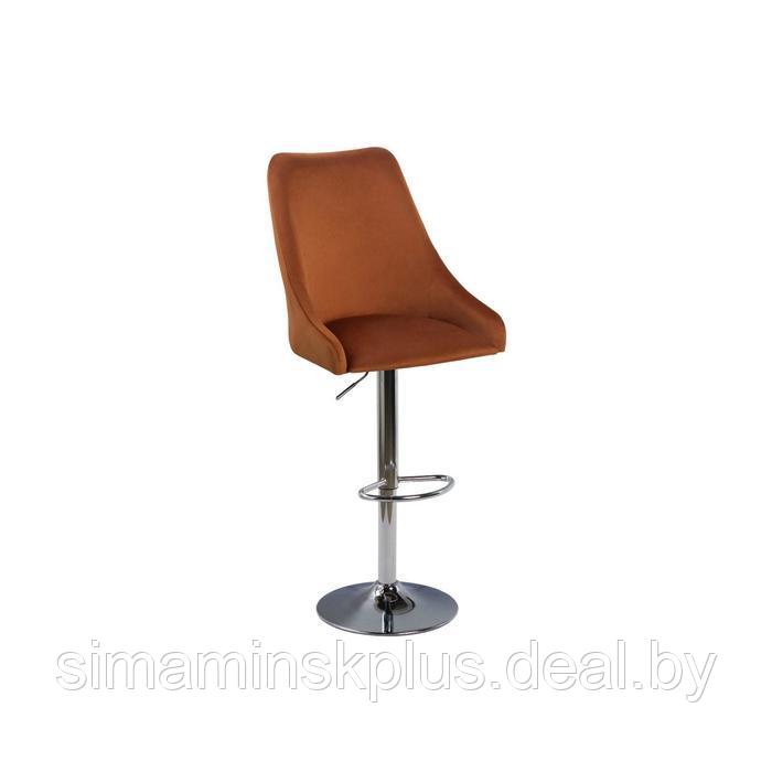 Барный стул Хэнк Велюр 4 Терракот/ Хром - фото 1 - id-p177039987