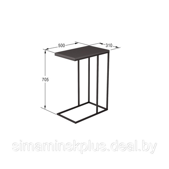 Стол придиванный «Агами», 500 × 310 × 705 мм, МДФ, цвет графит - фото 3 - id-p177036187
