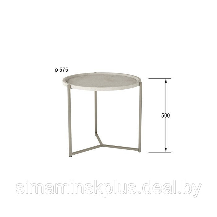 Стол придиванный «Бруно», 575 × 757 × 500 мм, цвет лайт стоун - фото 4 - id-p177036194