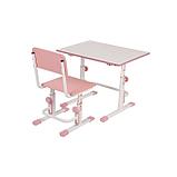 Комплект Polini kids растущая парта-трансформер + регулируемый стул, цвет белый-розовый, фото 2