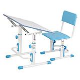 Комплект Polini kids растущая парта-трансформер + регулируемый стул, цвет белый-синий, фото 4