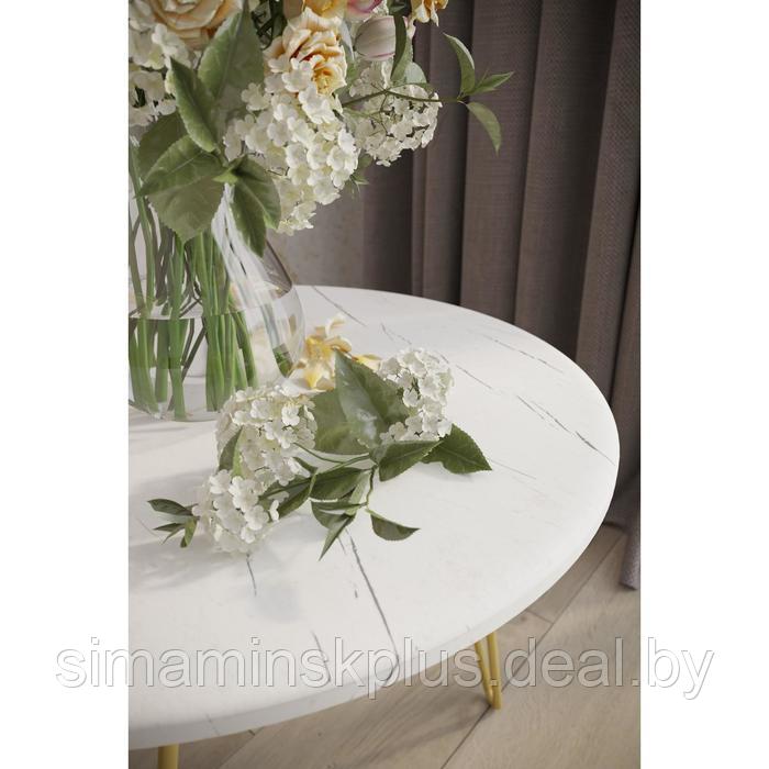 Стол журнальный «РИД Голд 430», 550 × 550 × 450 мм, цвет белый мрамор - фото 3 - id-p177036214