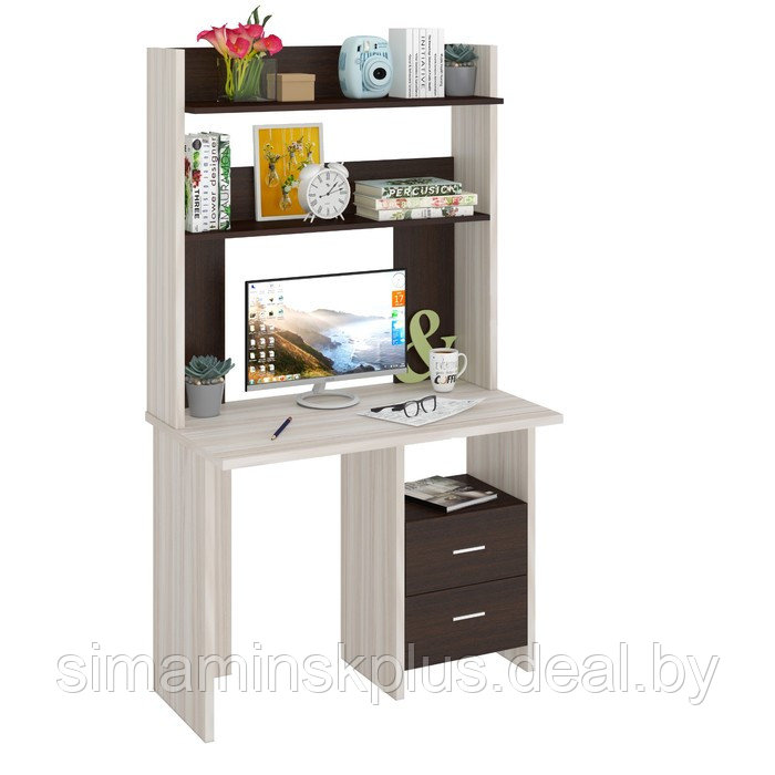 Компьютерный стол, 1000 × 600 × 1785 мм, цвет карамель/венге - фото 1 - id-p177034781