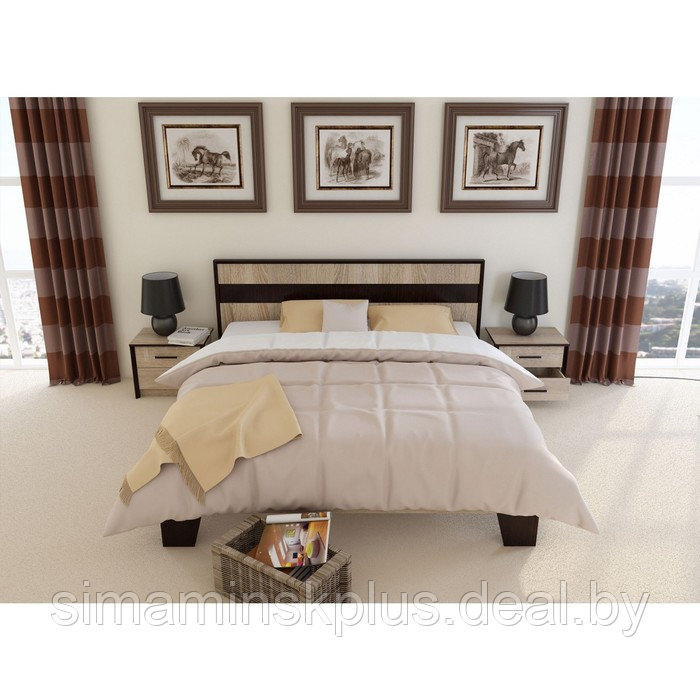Кровать «Эшли» без ПМ, 160 × 200 см, без основания, цвет венге / дуб сонома - фото 6 - id-p177045729