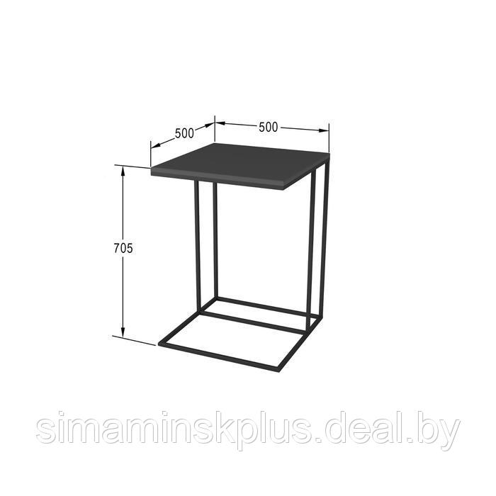 Стол придиванный «Хайгрет», 500 × 500 × 705 мм, металл, МДФ, цвет графит - фото 2 - id-p177036262