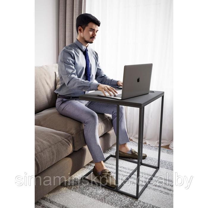 Стол придиванный «Хайгрет», 500 × 500 × 705 мм, металл, МДФ, цвет графит - фото 3 - id-p177036262