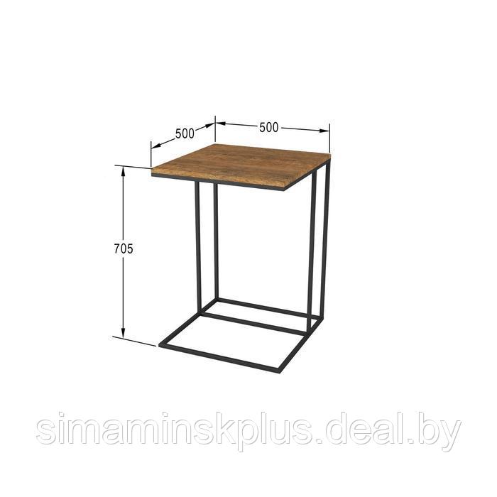 Стол придиванный «Хайгрет», 500 × 500 × 705 мм, металл, МДФ, цвет дуб американский - фото 2 - id-p177036263