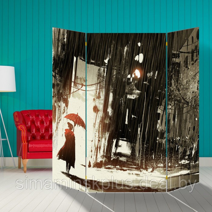 Ширма "Дама под дождем", 160 × 160 см - фото 1 - id-p177056321