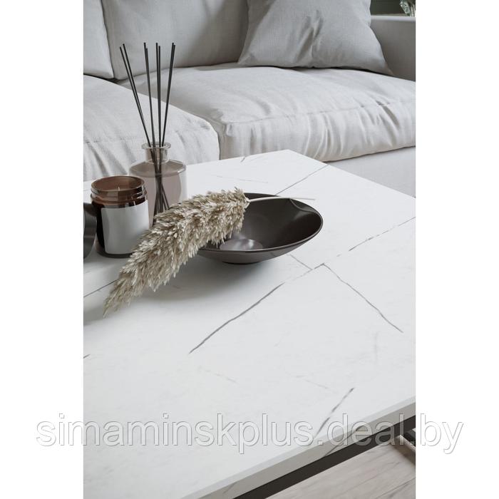 Стол журнальный «Овер», 670 × 670 × 400 мм, металл, МДФ, цвет белый мрамор - фото 3 - id-p177036300