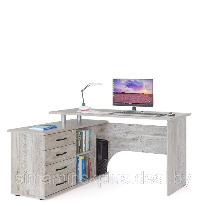 Компьютерный стол «КСТ-109 Л», 1400 × 1270 × 750 мм, левый, цвет дуб юкон - фото 1 - id-p177034883