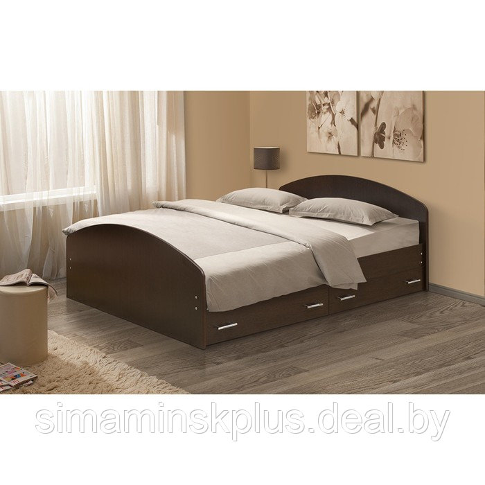 Кровать на уголках №2 с ящиками, 1200 × 2000 мм, цвет венге - фото 1 - id-p177045910