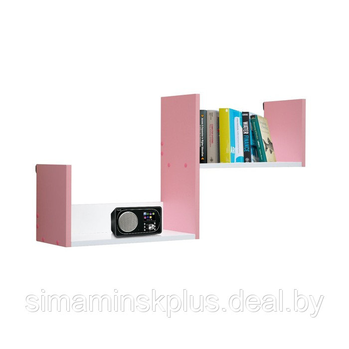 Полка навесная №3, 900 × 200 × 450 мм, цвет белый/свело-розовый - фото 1 - id-p177039228