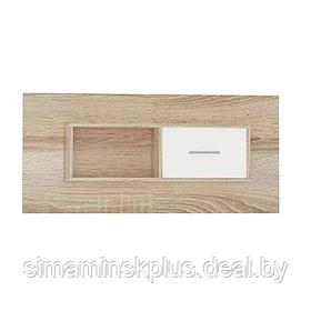 Полка навесная «Стелс», 1 дверь , 1200 × 230 × 550 мм, цвет дуб сонома / белый