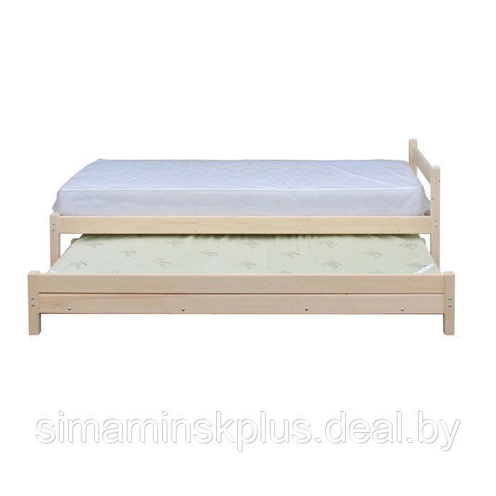 Кровать с выдвижным спальным местом 2 в 1, 800×2000 мм, 800×1900 мм, массив, без покрытия - фото 2 - id-p177038301