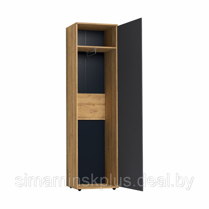 Шкаф для одежды и белья Crown 8, 560 × 400 × 2113 мм, цвет дуб золотистый / графит - фото 3 - id-p177056483