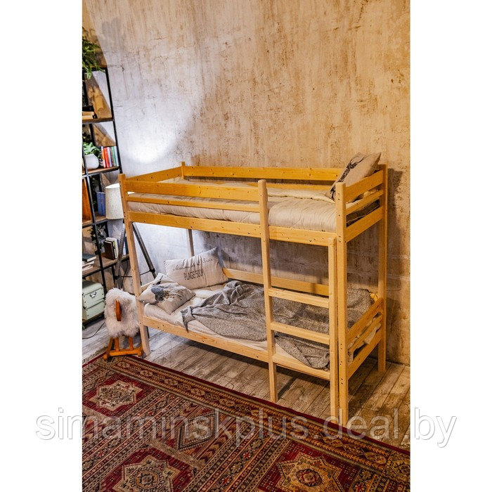 Детская двухъярусная кровать «Дональд», 700×1600, массив сосны, без покрытия - фото 5 - id-p177038324