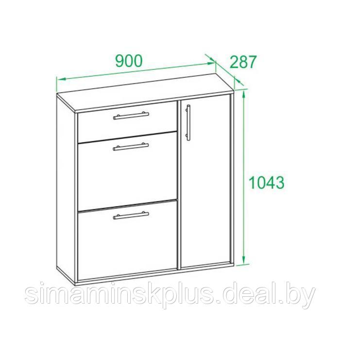 Обувница, 900 × 287 × 1043 мм, цвет дуб сонома/белый - фото 3 - id-p177045048
