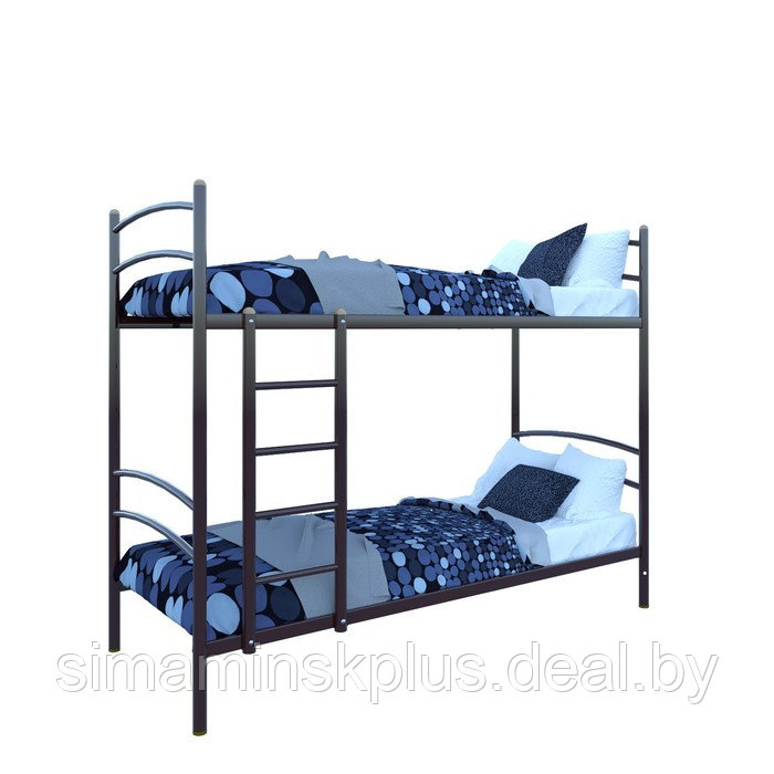Кровать «Хостел Дуо», 800 × 2000 мм, металл, цвет чёрный - фото 1 - id-p177038371