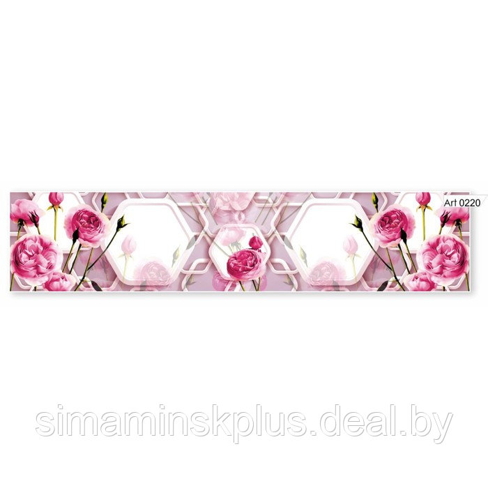 Фартук кухонный МДФ PANDA Розовые розы, 0220 - фото 1 - id-p177043199