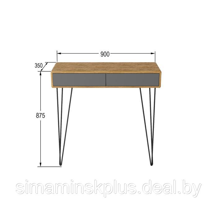Стол-консоль «Телфорд», 900 × 350 × 875 мм, цвет дуб американский / графит - фото 2 - id-p177036529