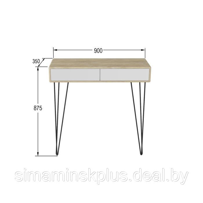 Стол-консоль «Телфорд», 900 × 350 × 875 мм, цвет дуб сонома / белый - фото 2 - id-p177036531