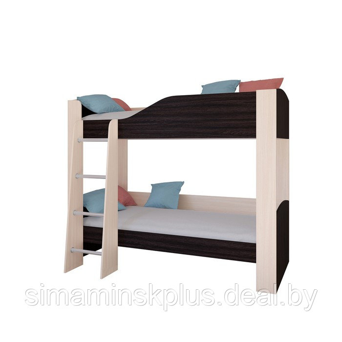 Детская двухъярусная кровать «Астра 2», без ящика, цвет дуб молочный / венге - фото 2 - id-p177038405