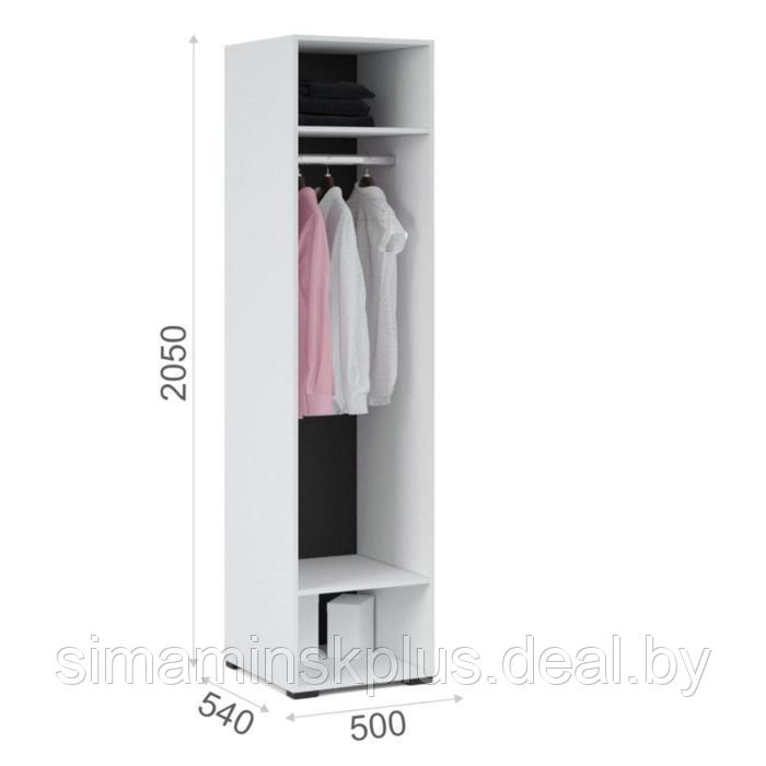 Шкаф 1-дверный «Йорк», 500 × 540 × 2050 мм, цвет белый / белый глянец - фото 2 - id-p177056592