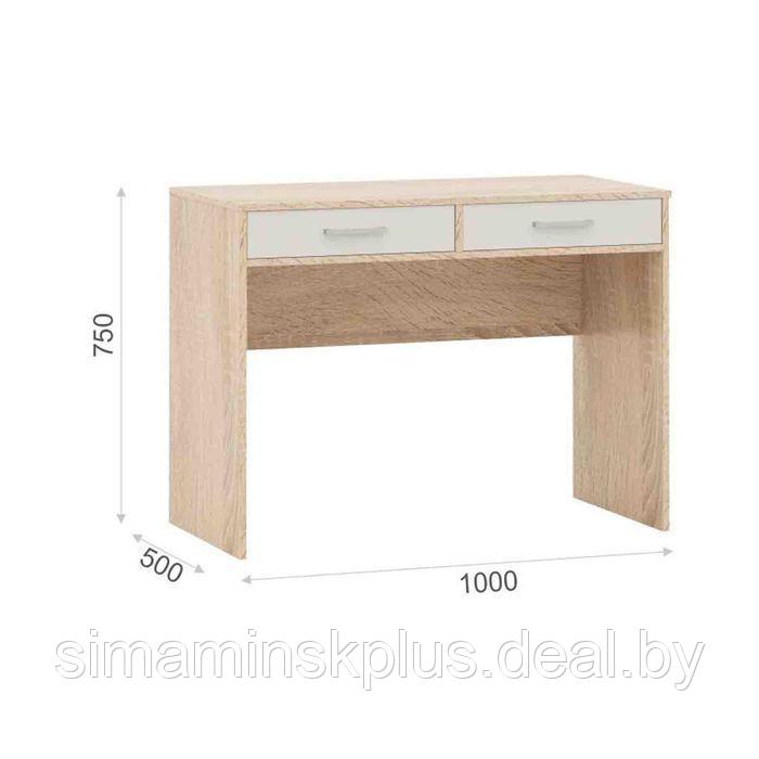 Стол письменный «Стелс 100», 2 ящика, 1000 × 500 × 750 мм, цвет дуб сонома / белый - фото 2 - id-p177039428