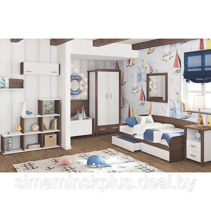 Кровать с выдвижными ящиками 900 × 1900 мм, цвет карамель / белый - фото 2 - id-p177046152