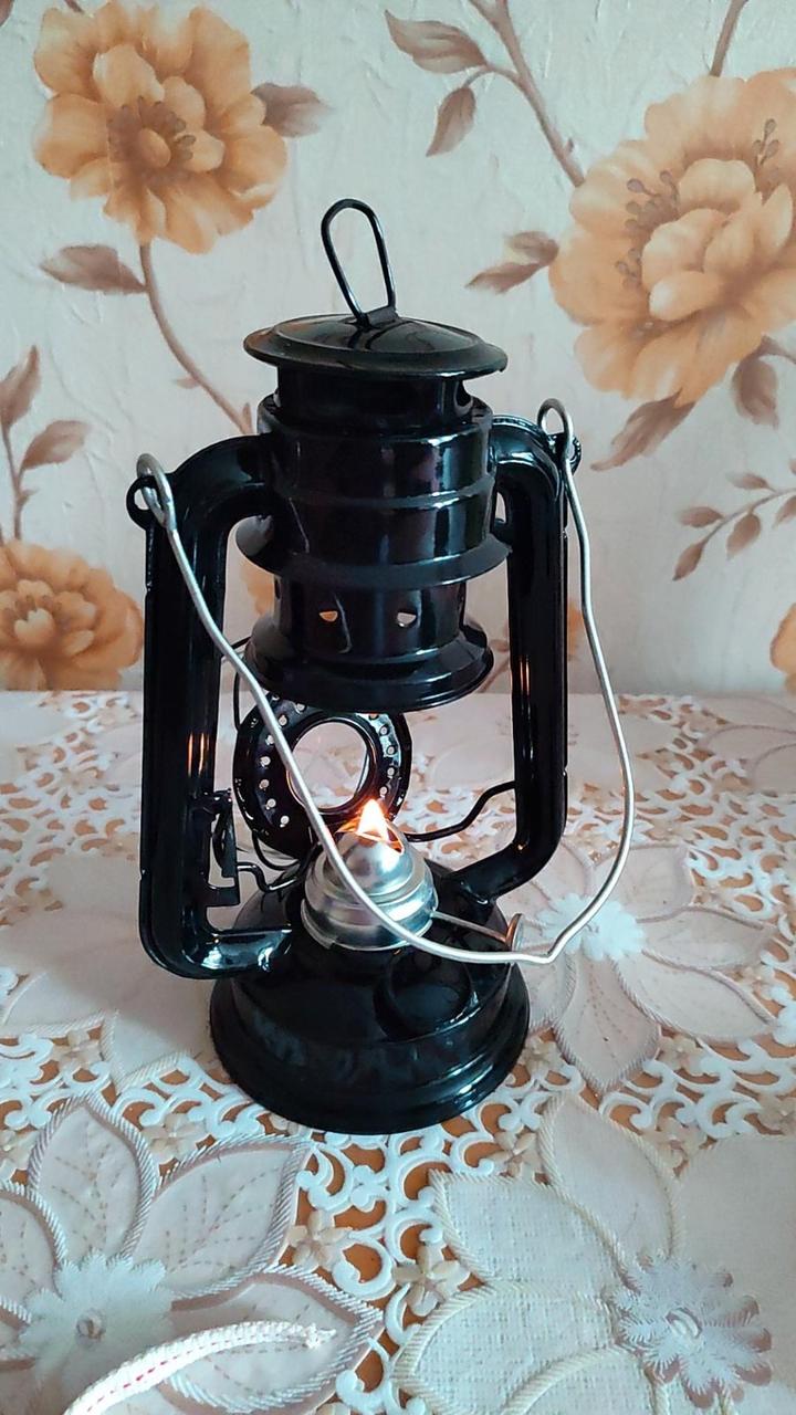 Лампа керосиновая "Летучая мышь", черная, 24см, 1556 - фото 4 - id-p67963351