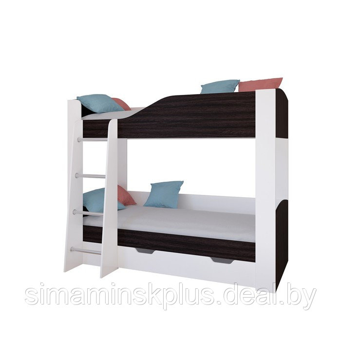 Детская двухъярусная кровать «Астра 2», цвет белый / венге - фото 2 - id-p177038455