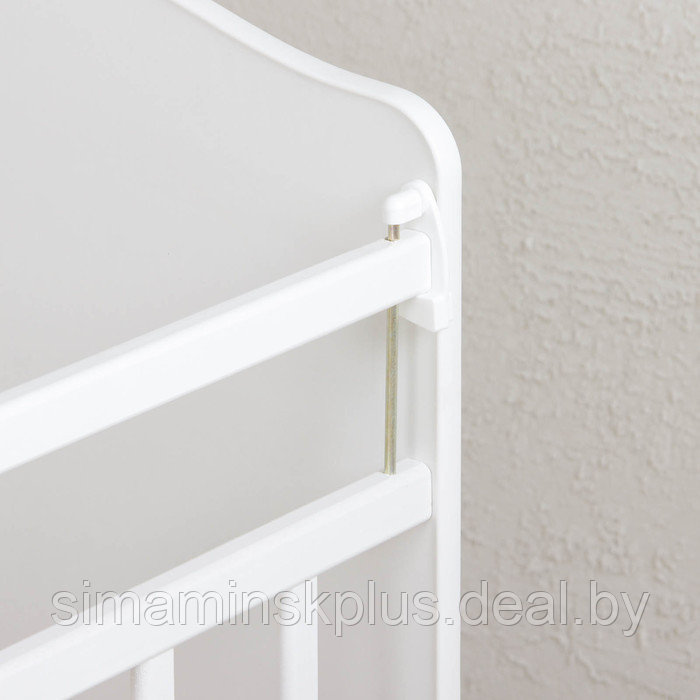 Детская кроватка «Доченька» на колёсах или качалке, цвет белый - фото 4 - id-p177038503