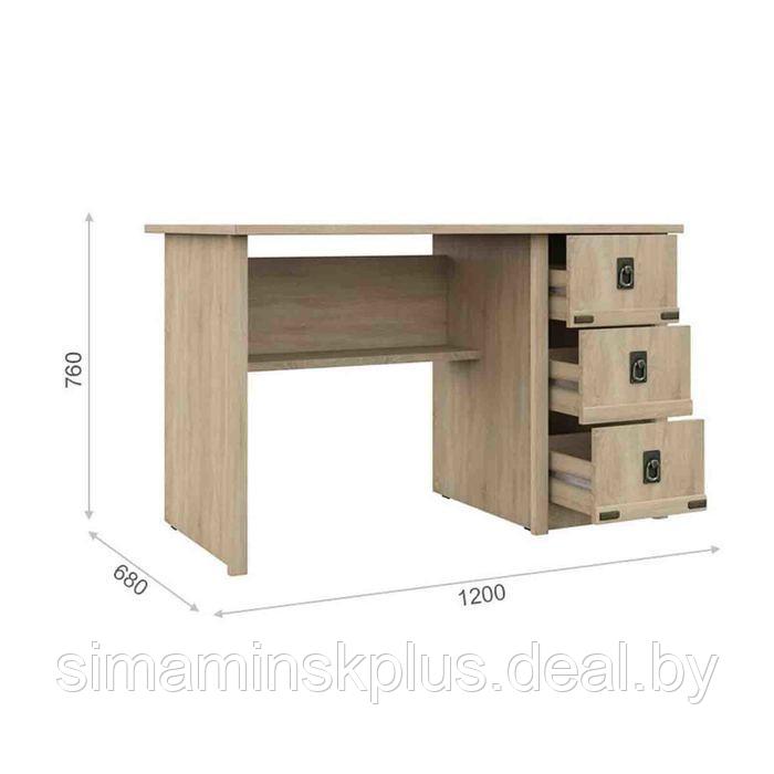 Стол письменный «Валенсия», 3 ящика, 1200 × 680 × 760 мм, цвет дуб сонома - фото 2 - id-p177039508