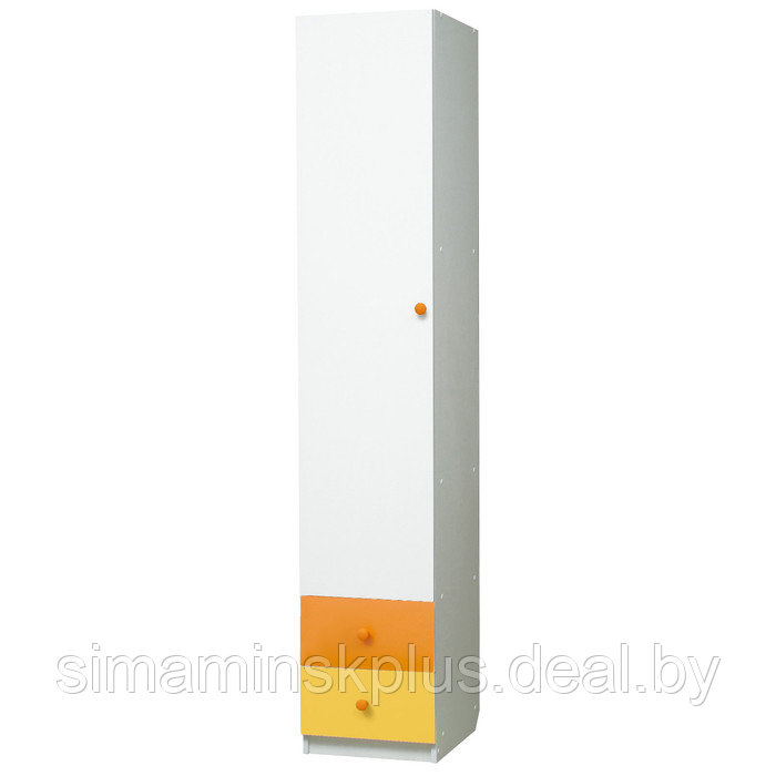 Шкаф с ящиками «Радуга», 400 × 490 × 2100 мм, цвет белый/оранжевый/жёлтый - фото 1 - id-p177039603
