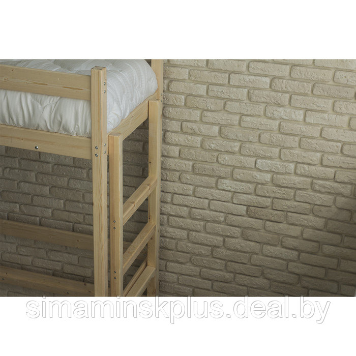 Кровать-чердак «Л1», 700×1600, массив сосны, без покрытия - фото 3 - id-p177038629