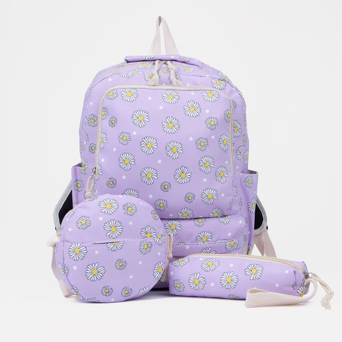 Рюкзак на молнии, сумка, косметичка, цвет сиреневый - фото 1 - id-p177489656