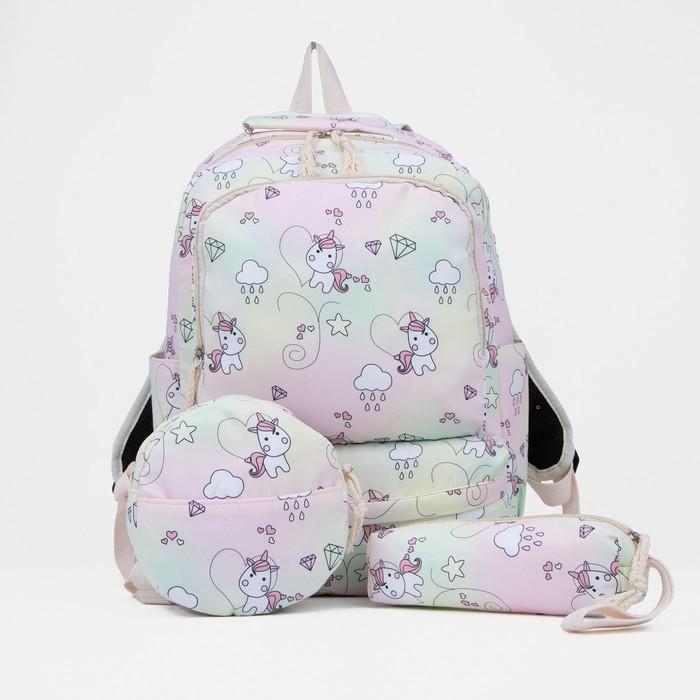 Рюкзак на молнии, сумка, косметичка, цвет розовый - фото 1 - id-p177489658